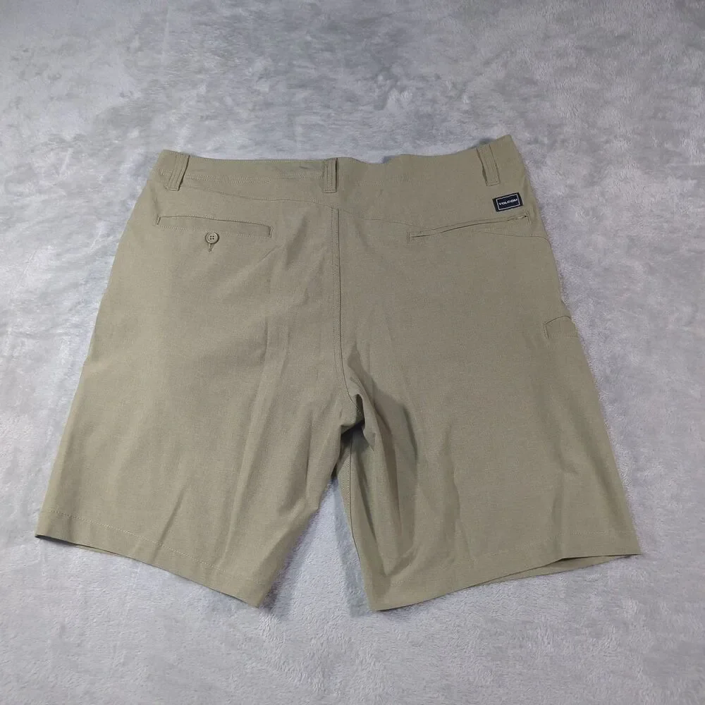 Volcom Mens 38 Hybrid Shorts Chino Boardshorts Stretch Khaki Tan Water Walkshort